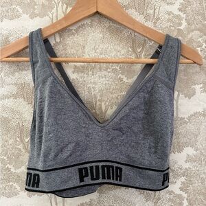 Puma Grey Seamless Racerback Sports Bralette